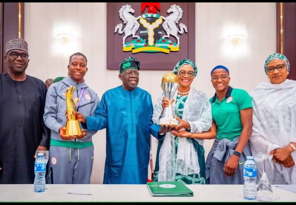 Tinubu, the Governor of Kwara State, gives the Super Falcons Money and Houses.